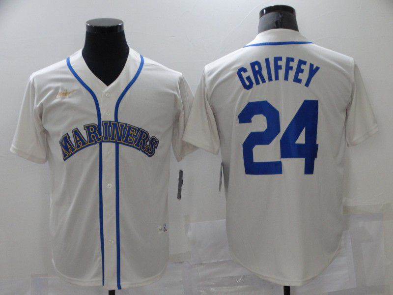 Men Seattle Mariners #24 Griffey White Throwback Game 2021 MLB Jersey->seattle mariners->MLB Jersey